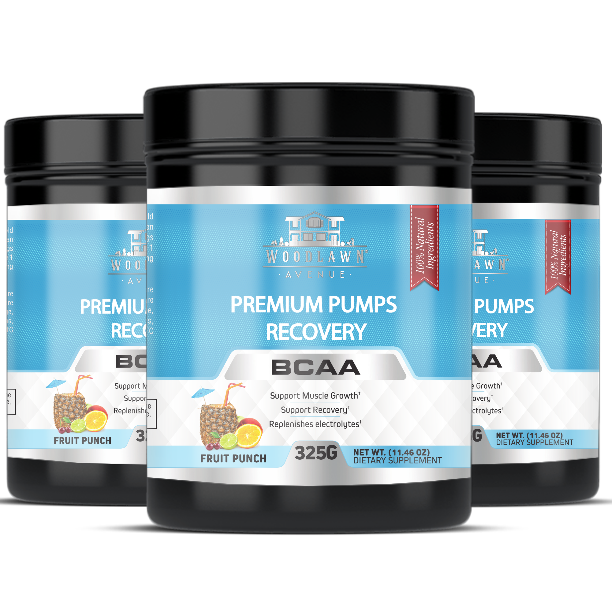 Premium Pumps Recovery - BCAA Fruit Punch Flavor Muscle Recovery Supplement